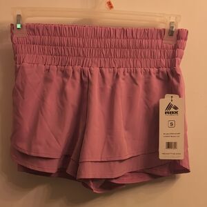 RBX Active Running Pink Athletic Shorts with Elastic Waist Lined Layered Small